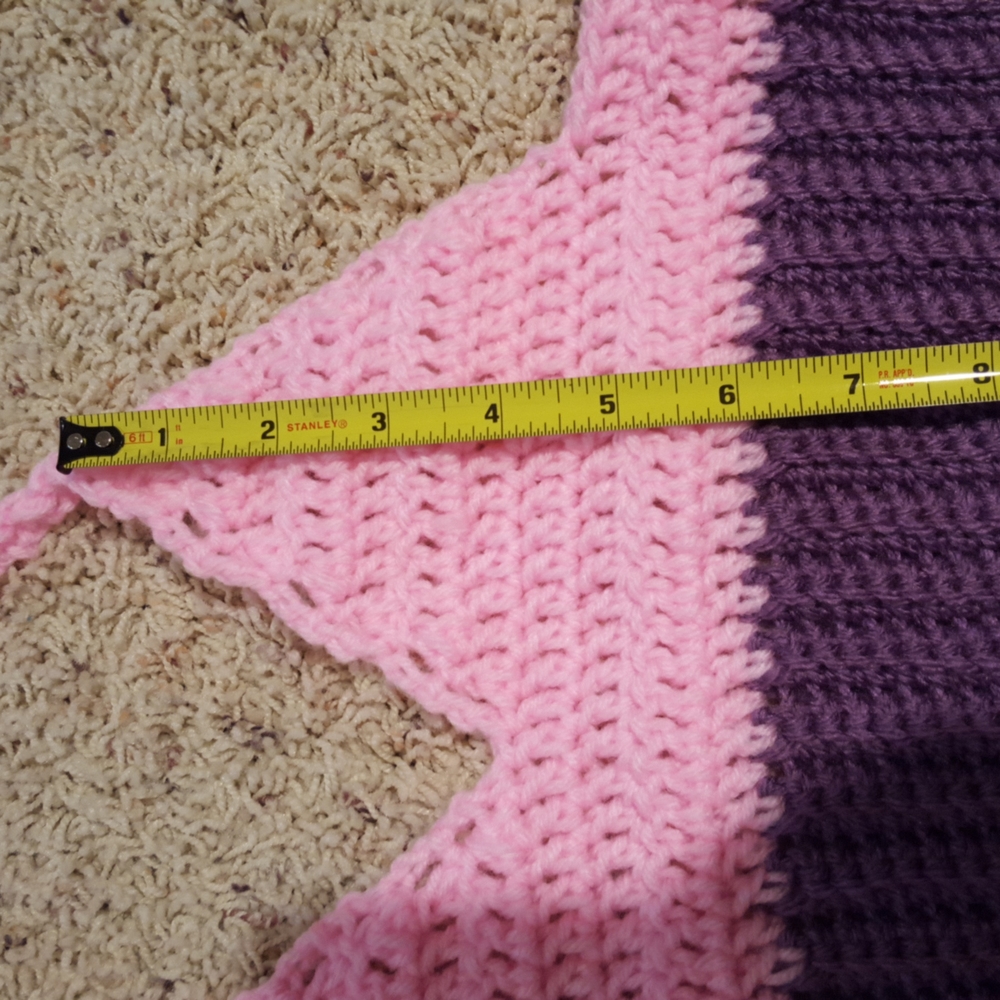 Crop top, corset back, hand crafted crochet by me, NWOT, pink,purple,blue - Picture 5 of 5